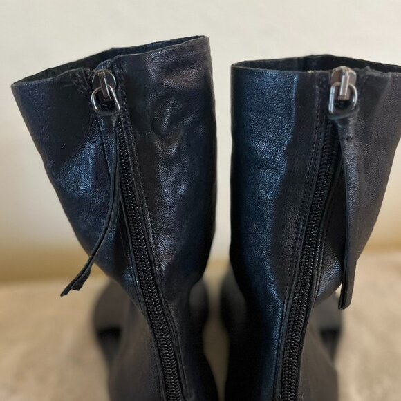 Free People Black Leather Ridge Runner Sandals Sz 10 - Picture 4 of 12